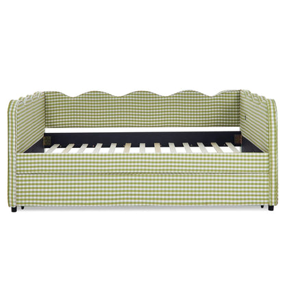 Gingham Daybed With USB Port and Wave Design