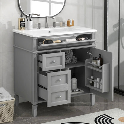 Bathroom Vanity With Top Sink and Storage Cabinet