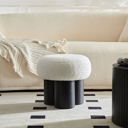 Versatile Mushroom Stool With Cushion and Walnut