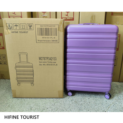 HIFINE Tourist 3-Piece ABS spinner luggage set purple with hard-shell suitcases on Tampa Home & Garden Store