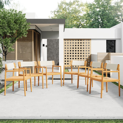 Set of Two Braided Acacia Outdoor Dining Chairs