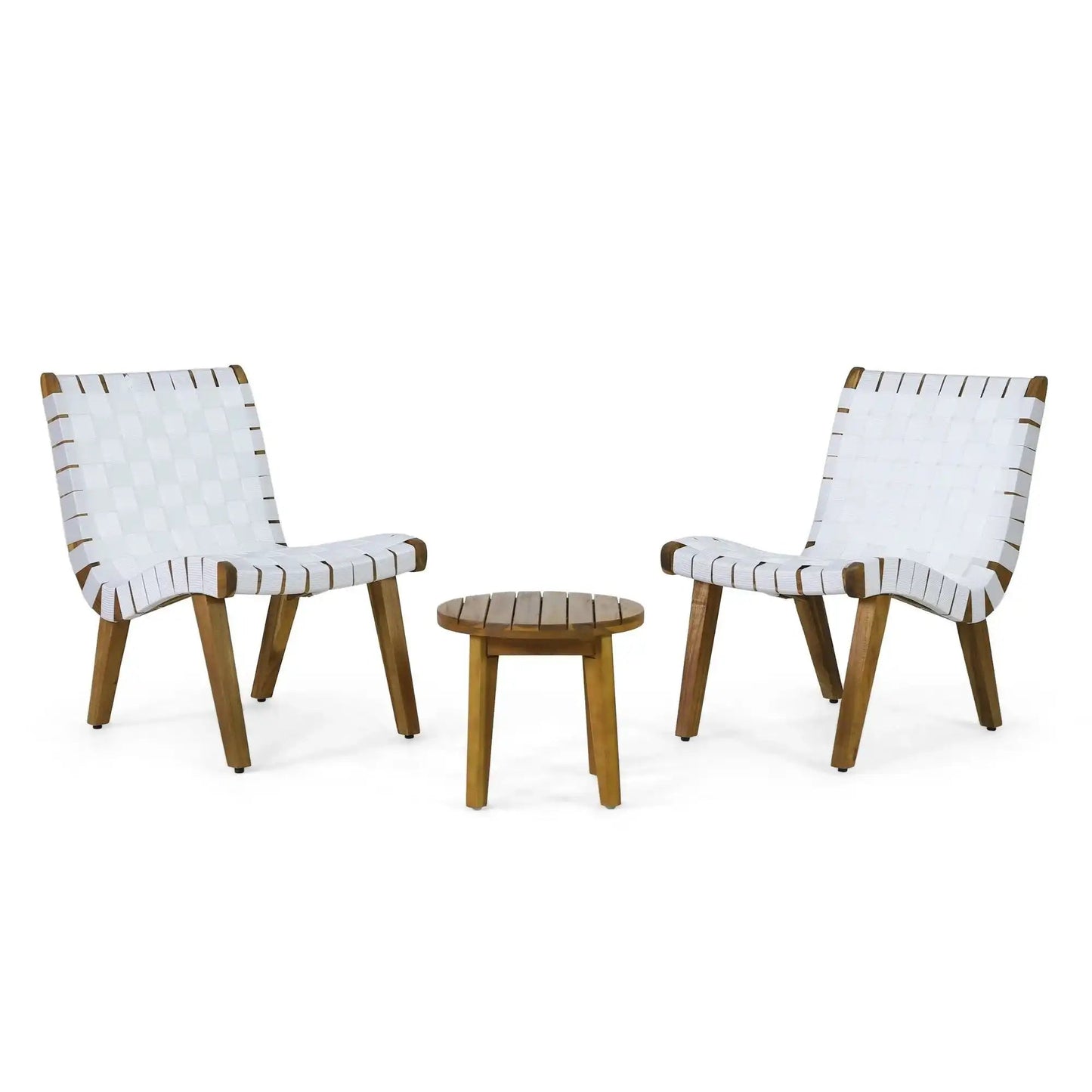 Outdoor 3 piece rope weave patio seating set with 2 chairs + table on Tampa Home & Garden Store