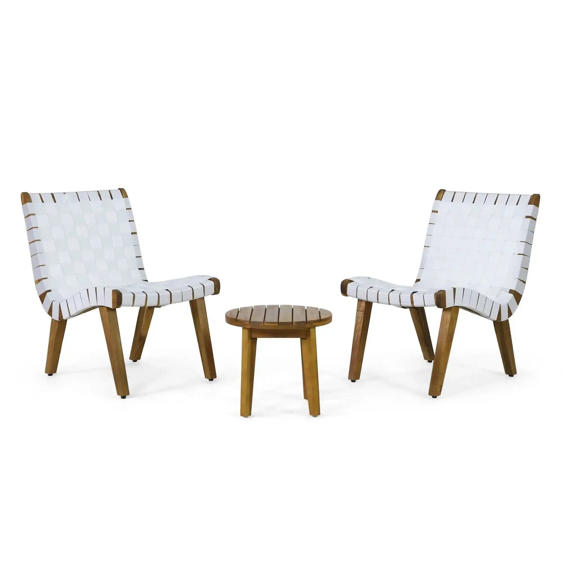 Outdoor 3 piece rope weave patio seating set with 2 chairs + table on Tampa Home & Garden Store