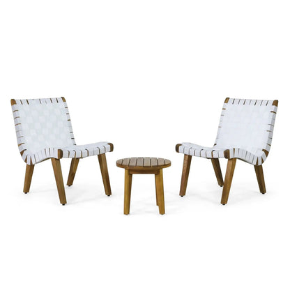Outdoor 3 piece rope weave patio seating set with 2 chairs + table on Tampa Home & Garden Store