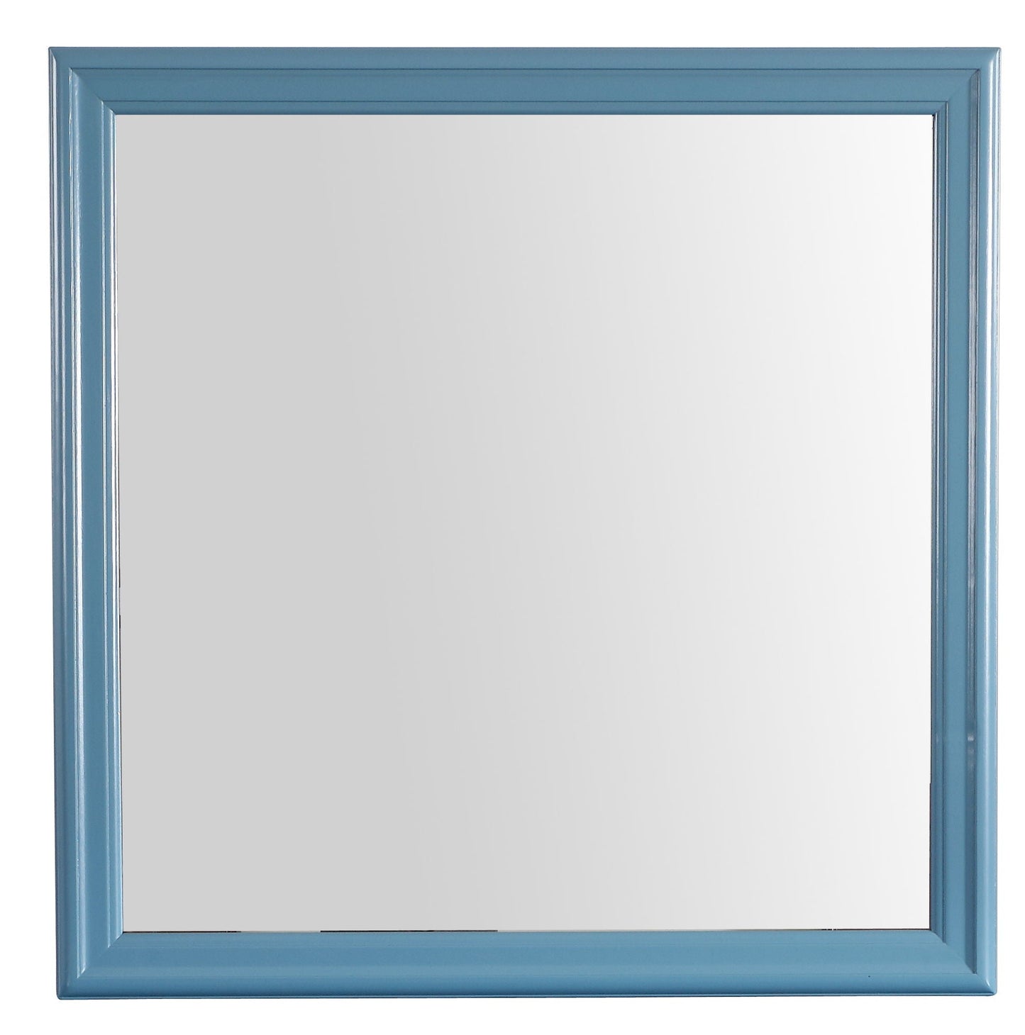 Traditional wall mirror with blue metallic frame by Unique Piece Furniture on Tampa Home & Garden Store