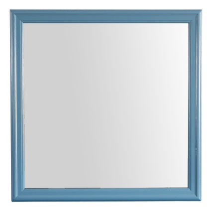 Traditional wall mirror with blue metallic frame by Unique Piece Furniture on Tampa Home & Garden Store