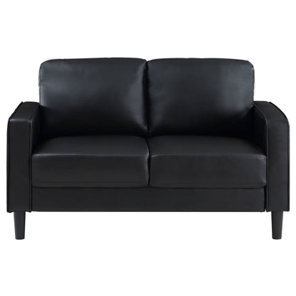Ruth Two Piece Track Arm Sofa and Black Cushions