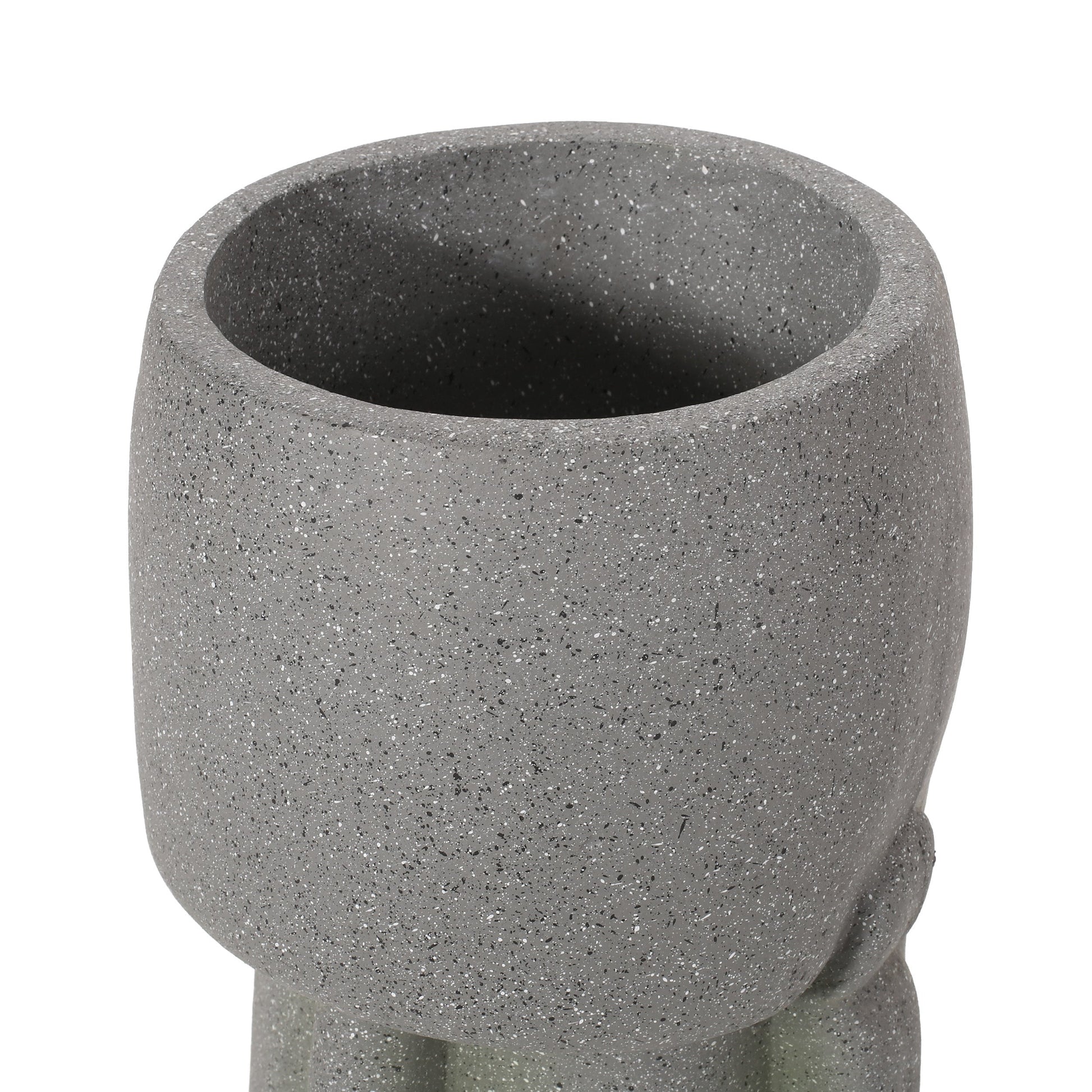 Flower Planter gray speckled concrete-style pot with rounded rim on Tampa Home & Garden Store