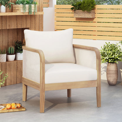 Durable Acacia Wood and Outdoor Patio Club Chair