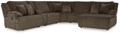 Top Tier Corduroy Reclining Sectional with Chaise
