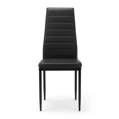 Dining Chairs Set of 4 in Black PU Leather