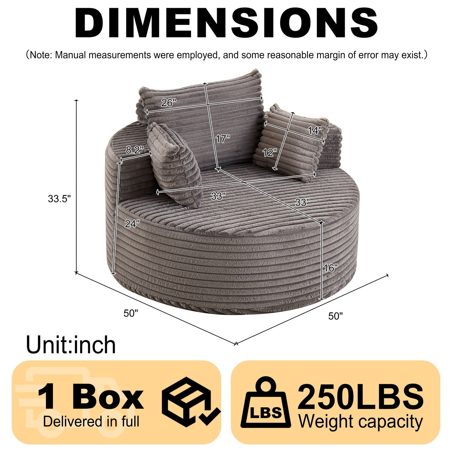 Modern single sofa with a backrest pillow