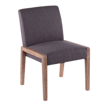 Contemporary chair with foam-padded gray fabric seat and wooden legs on Tampa Home & Garden Store