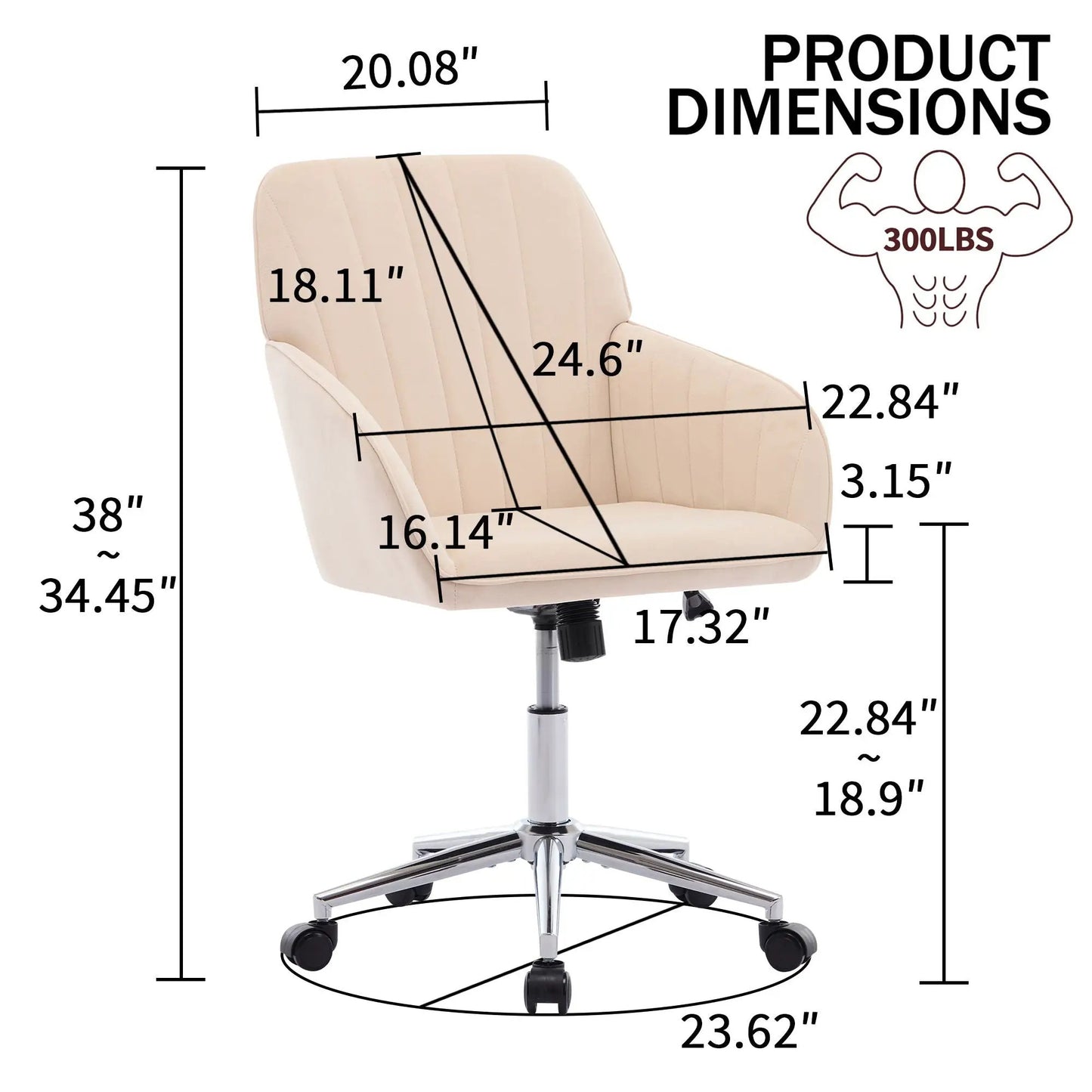Adjustable Ergonomic Chair With Swivel Backrest