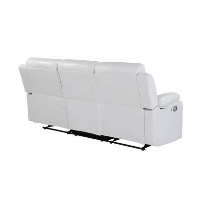 Blanche reclining sofa white leather upholstery with padded headrests on Tampa Home & Garden Store