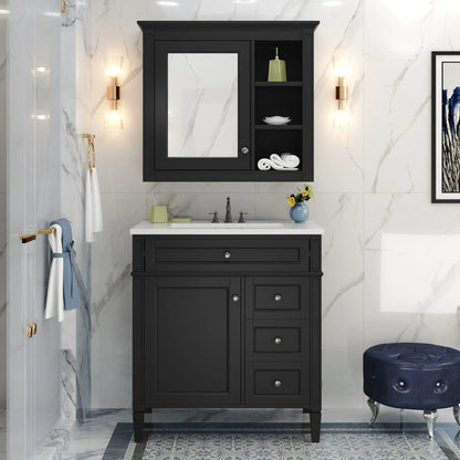 Bathroom Vanity with Top Sink and Mirror Cabinet
