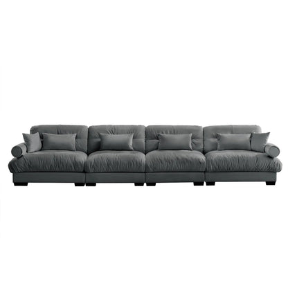 Super Comfort Oversized Modular Sectional Sofa gray deep-seat L-shaped stationary sectional on Tampa Home & Garden Store