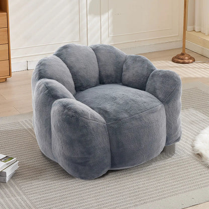 Lotus Style Compression Sofa Bean Bag Chair in gray plush fabric by Unique Piece Furniture on Tampa Home & Garden Store