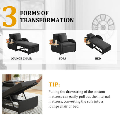 High Density Linen 3 In 1 Convertible Bed Sofa