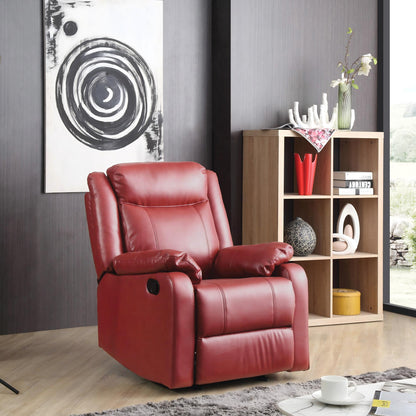 Dark Brown Manual Rocker Recliner and Padded Arms
