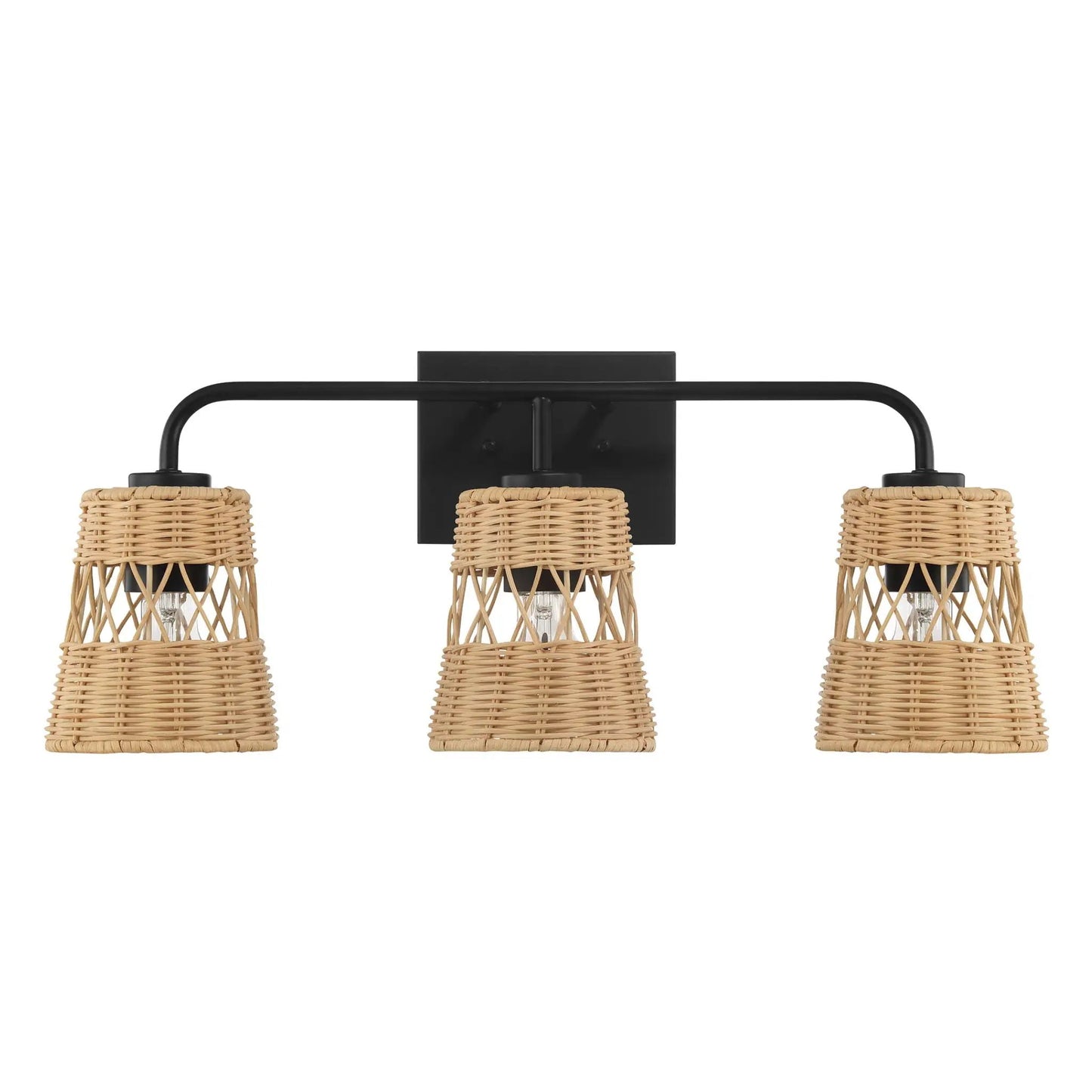 Moonlit Three Lights Wall Sconce with Shade Black