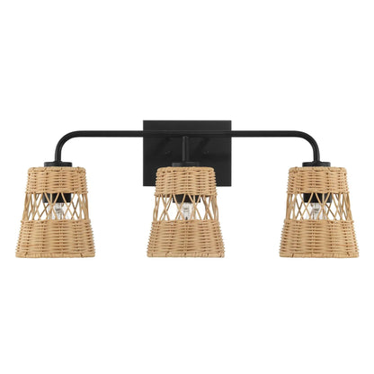 Moonlit Three Lights Wall Sconce with Shade Black