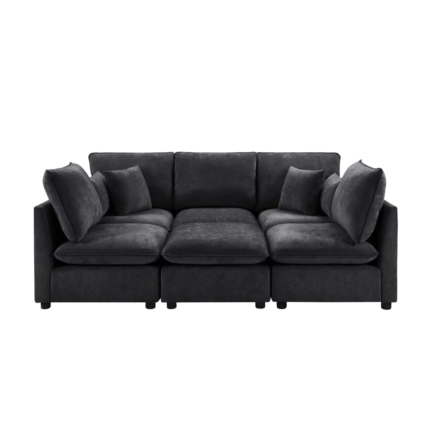 Modern Sectional Sofa in charcoal grey fabric with plush cushions on Tampa Home & Garden Store