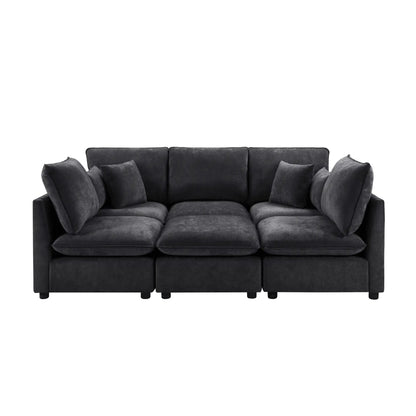 Modern Sectional Sofa in charcoal grey fabric with plush cushions on Tampa Home & Garden Store