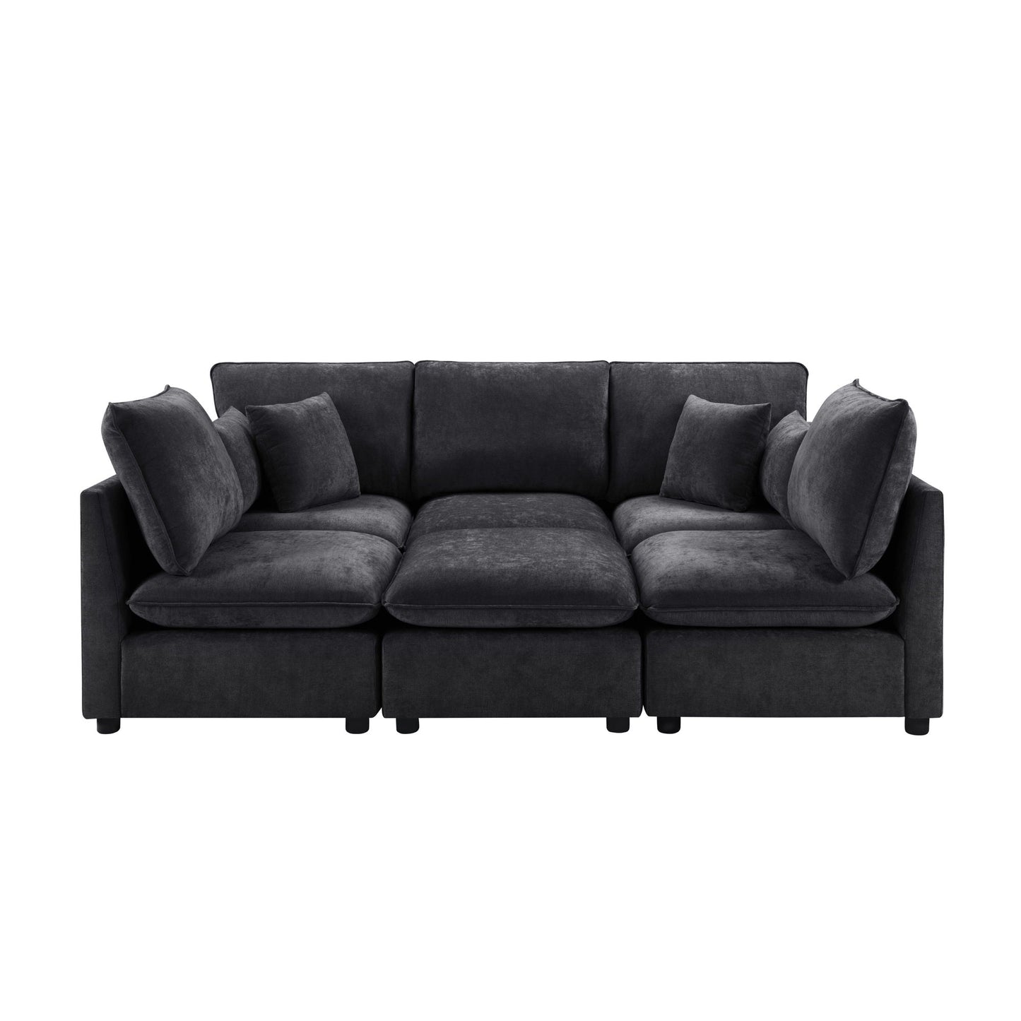 U Shaped Sectional Sofa and a Storage Ottoman