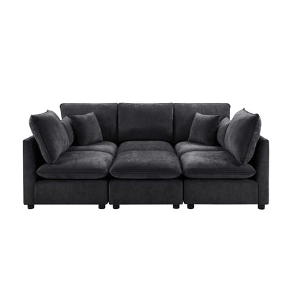 U Shaped Sectional Sofa and a Storage Ottoman