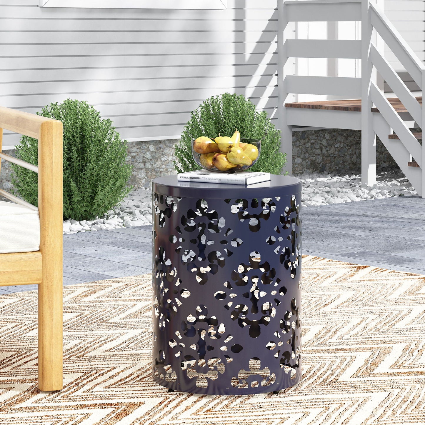 Modern Metal Outdoor End Table For The Patio