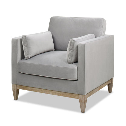 Modern Farmhouse Arm Chair in gray upholstery with reversible cushions by HouseOfZazla on Tampa Home & Garden Store