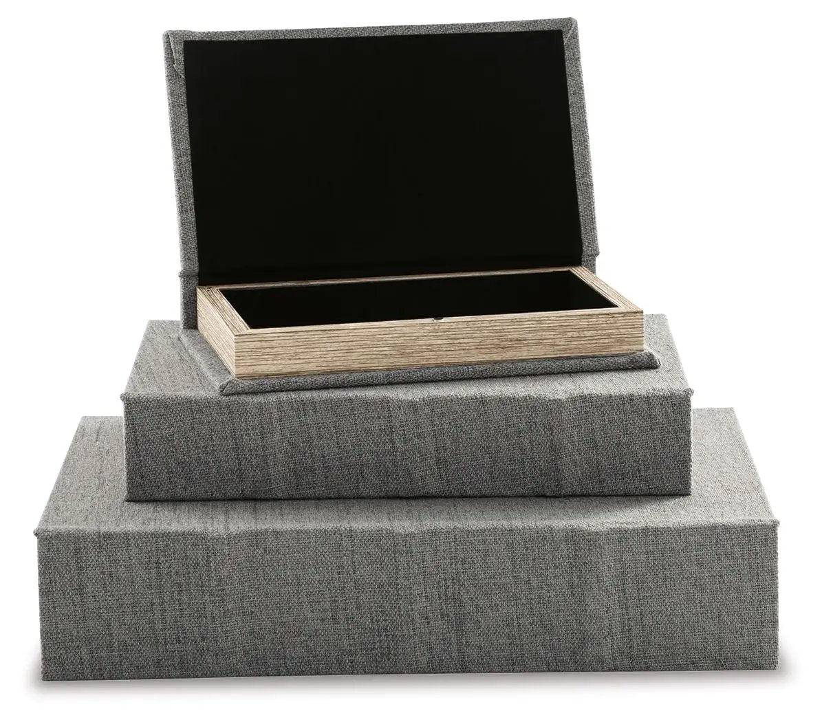 Jolina Linen Box Set of 3 Keepsake Boxes