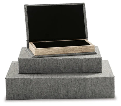 Jolina Linen Box Set of 3 Keepsake Boxes