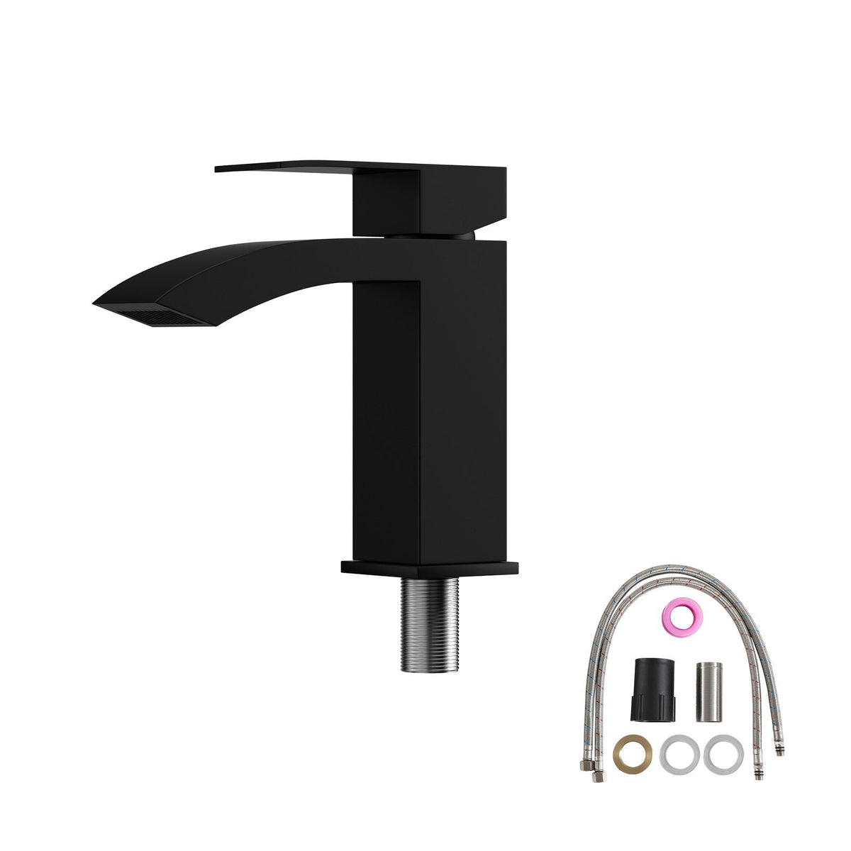 Wall mounted black bathroom faucet with curved spout and lever handle HouseOfZazla on Tampa Home & Garden Store