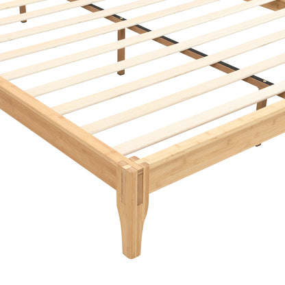 Solid Bamboo Platform Bed With Slat Support