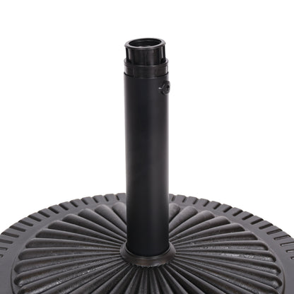 Black Rock Resin Outdoor Umbrella Base with Steel Support in Black Finish HouseOfZazla on Tampa Home & Garden Store