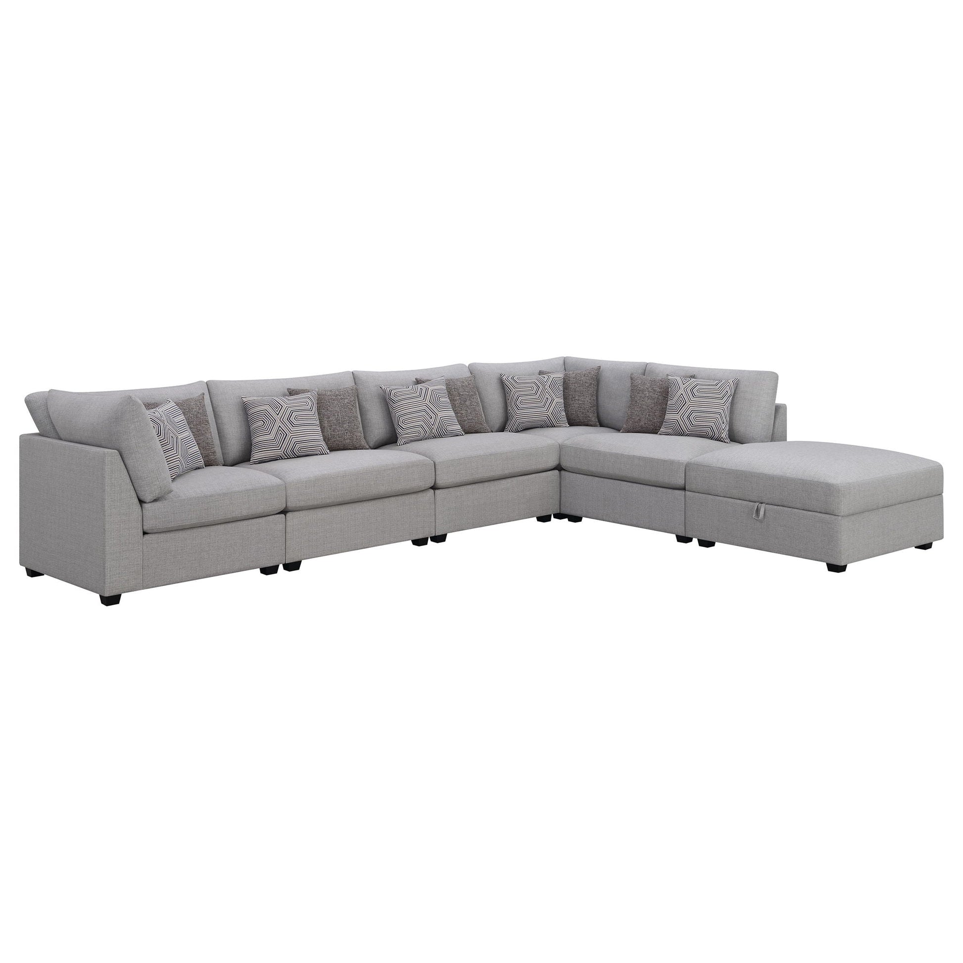 Lafayette modular sectional sofa, gray fabric, 2-piece living room set by HouseOfZazla on Tampa Home & Garden Store