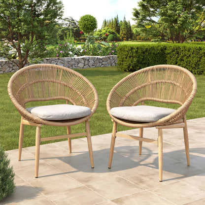 Cyril Rustic Modern Outdoor Papasan Dining Chair