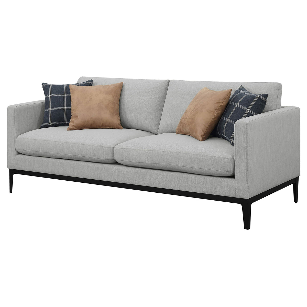 Montauk Upholstered Sofa And Light Gray Cushions