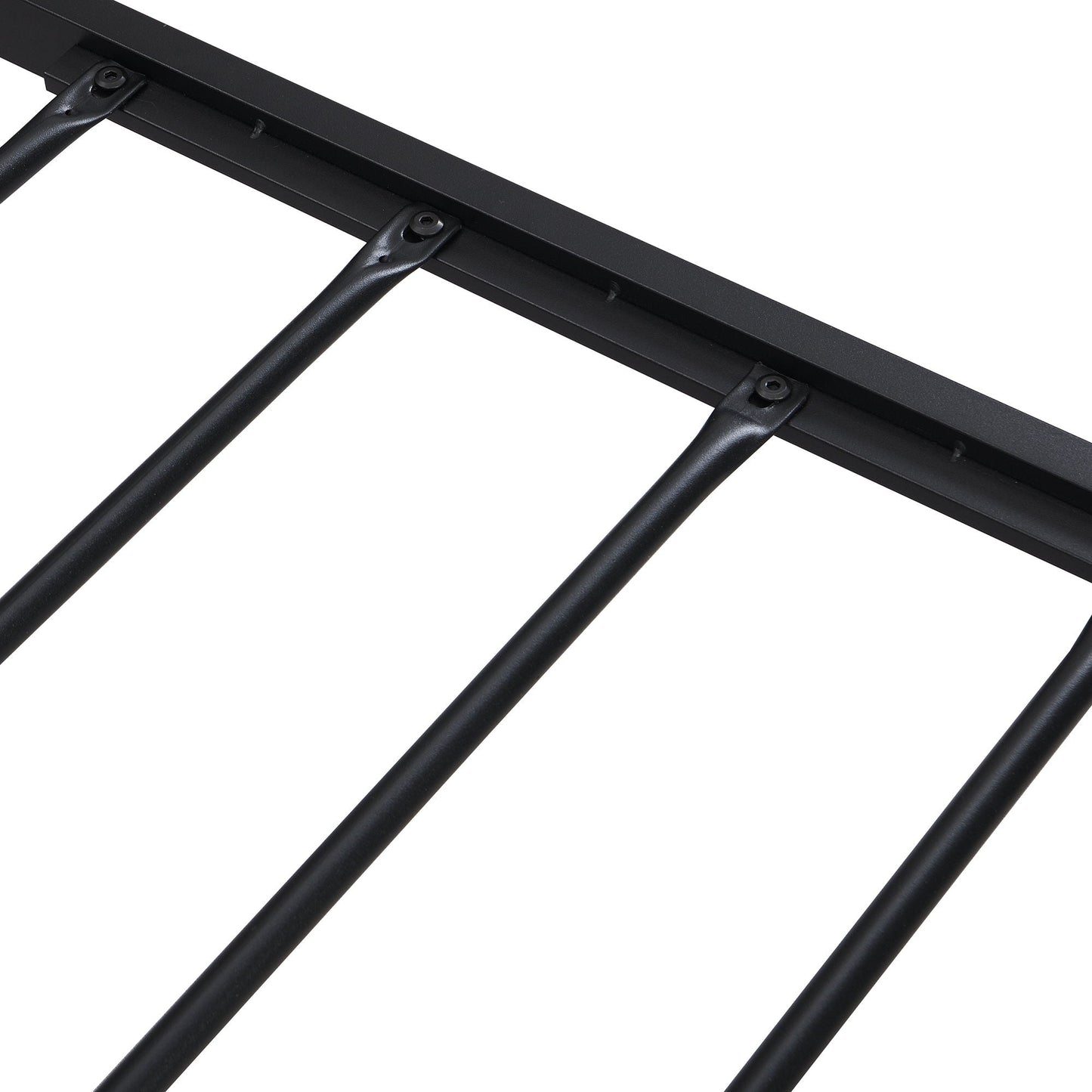 Metal Platform Bed with Wooden Headboard and Usb