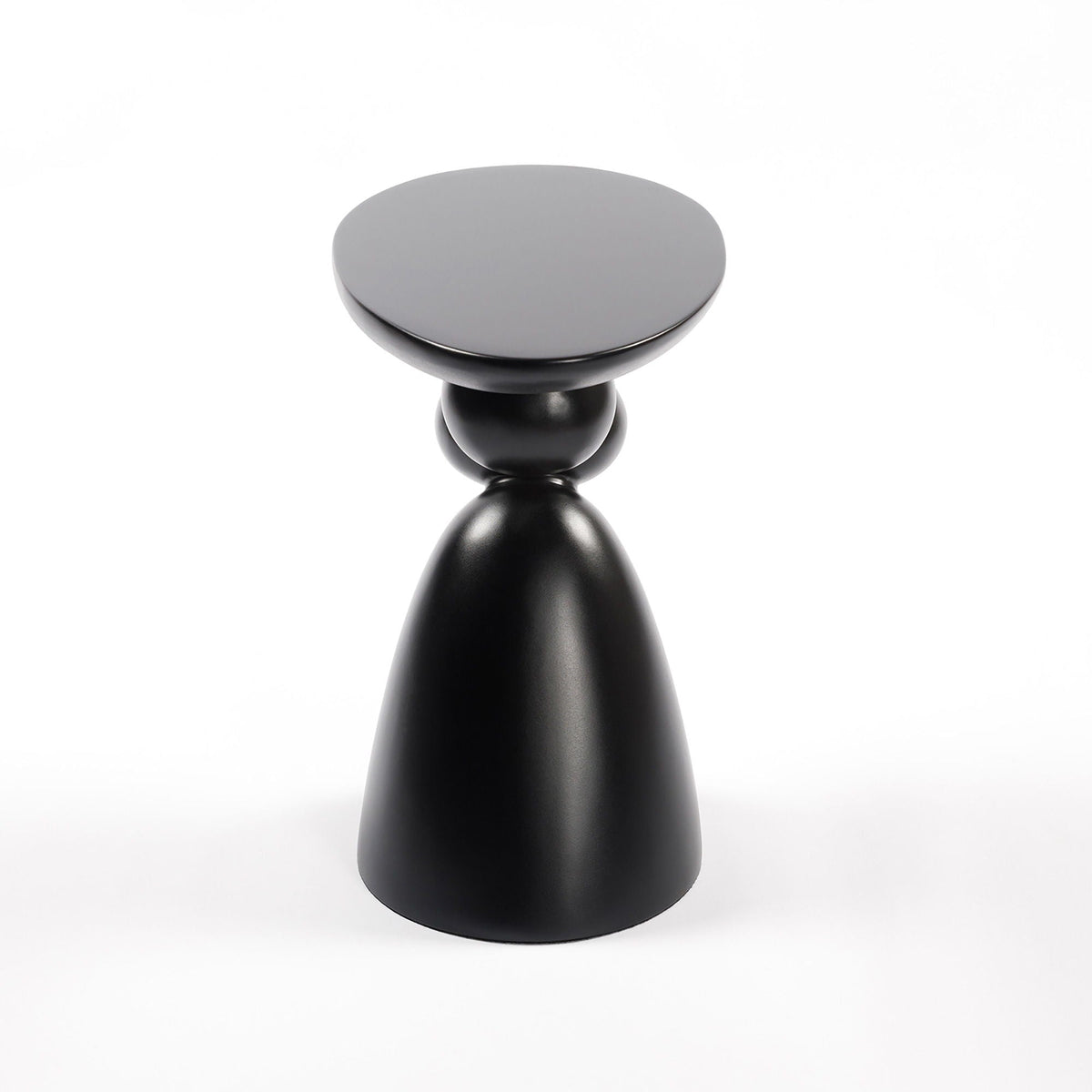 Lucky Stone Shaped End Table with Sculptural Black Base and Gray Round Top by HouseOfZazla on Tampa Home & Garden Store