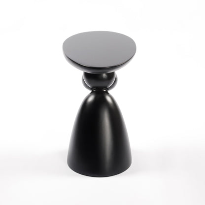 Lucky Stone Shaped End Table with Sculptural Black Base and Gray Round Top by HouseOfZazla on Tampa Home & Garden Store
