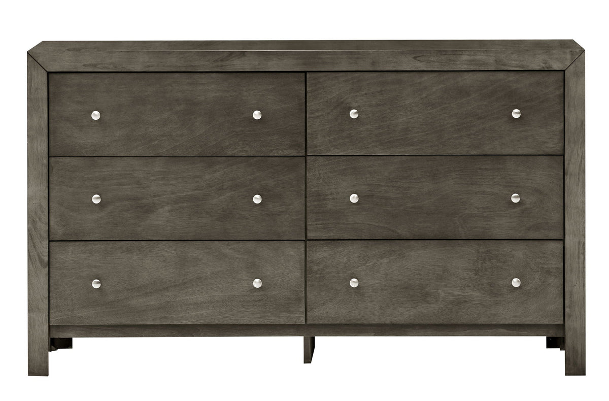 Burlington gray dresser with 6 drawers and silver knob pulls by HouseOfZazla on Tampa Home & Garden Store
