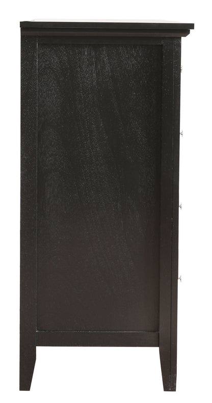 Elegant casual dresser HouseOfZazla in black real wood veneer, multiple color options on Tampa Home & Garden Store