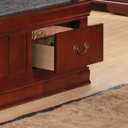 Traditional Style Bookcase Storage Bed by HouseOfZazla in dark brown wood with open drawer on Tampa Home & Garden Store
