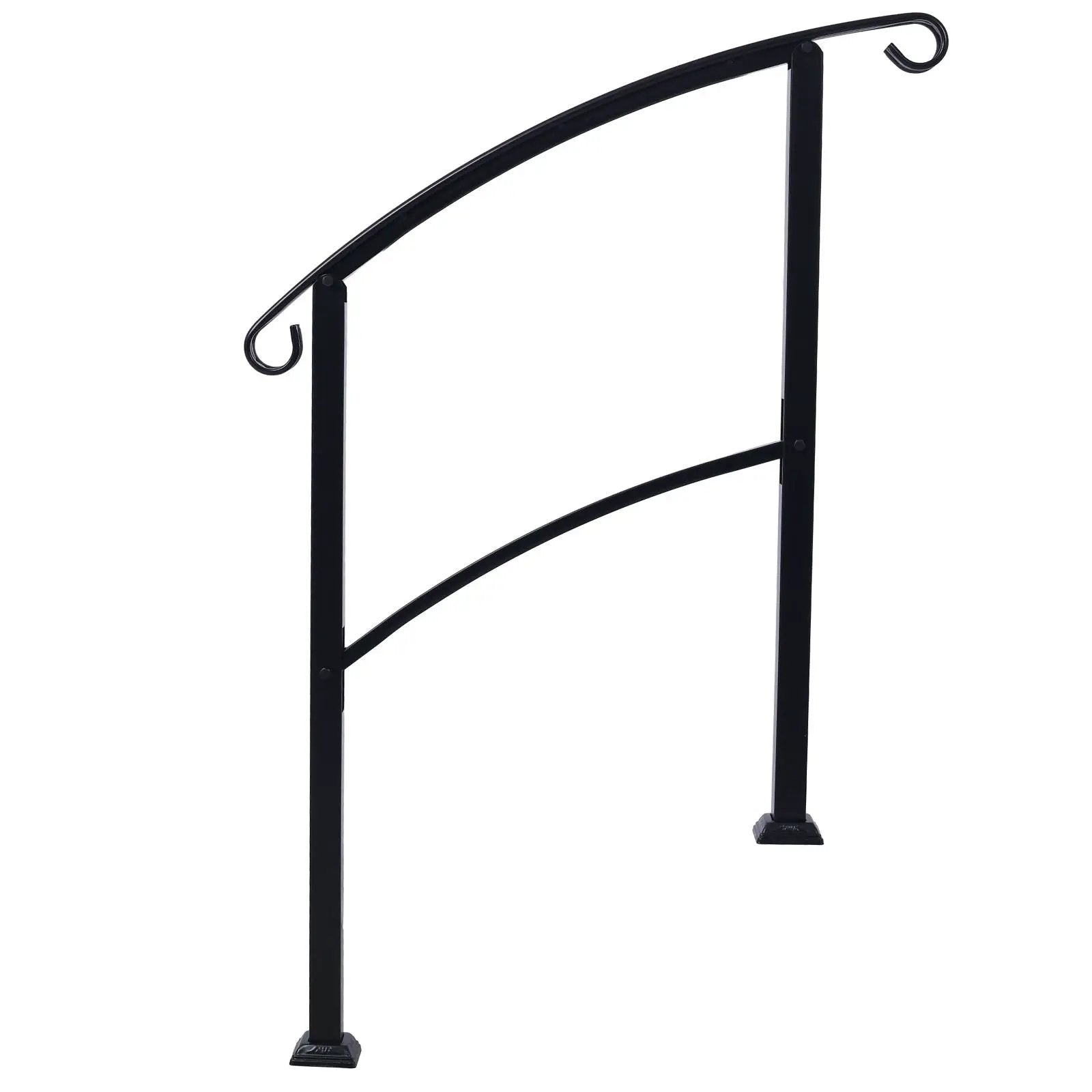 Outdoor stair handrail black metal by Unique Piece Furniture for 1 or 3 steps on Tampa Home & Garden Store