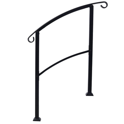Outdoor stair handrail black metal by Unique Piece Furniture for 1 or 3 steps on Tampa Home & Garden Store
