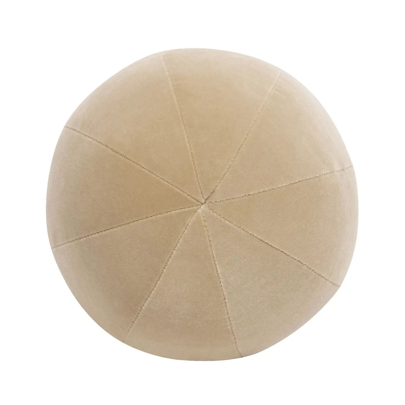 Luna Round Sphere Accent Ball Throw Pillow beige velvet Unique Piece Furniture on Tampa Home & Garden Store