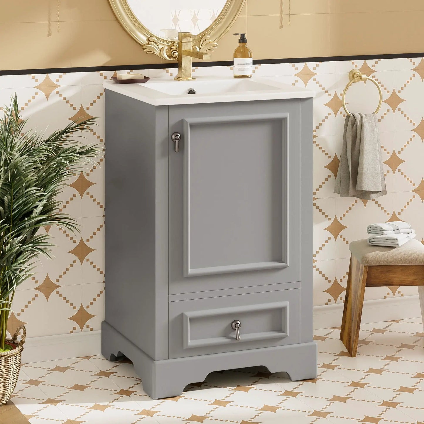 Bathroom Vanity With Sink, Soft Close Door, Shelf